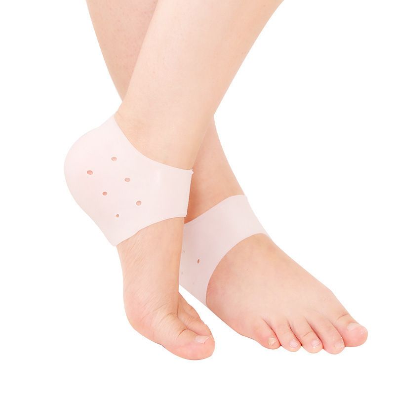 1 Pair Silicone Rubber Socks Anti Cracking Liner Heel Socks Elastic Silicon
