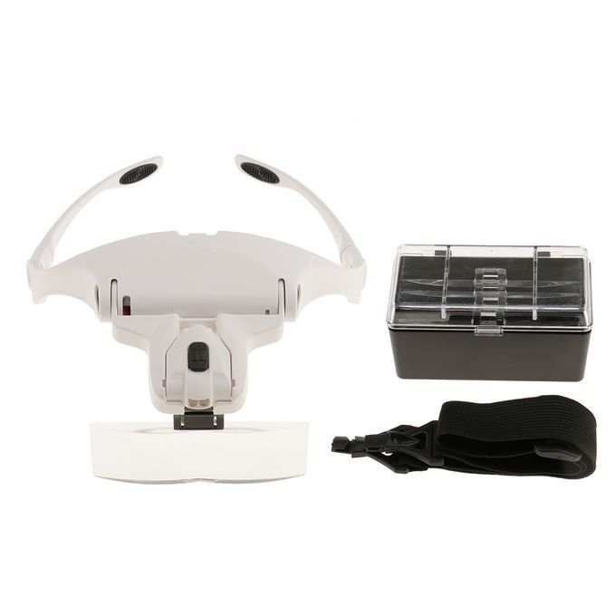 Magnifying Glass Lens LED Lamp Visor Head Loupe Jeweler Headband