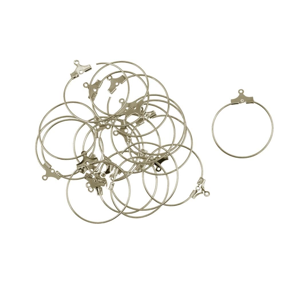 20Pcs Woman Classic Round Earrings Big DIY Earrings Jewelry Silver