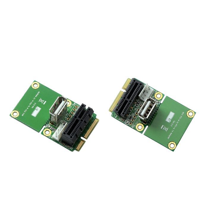 2x PcieUSB To Mini  Full Height And Half Height Adapter Riser