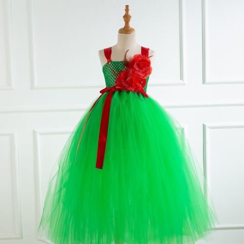 Girls Princess Dress [Christmas*Big Red Flower]-93373