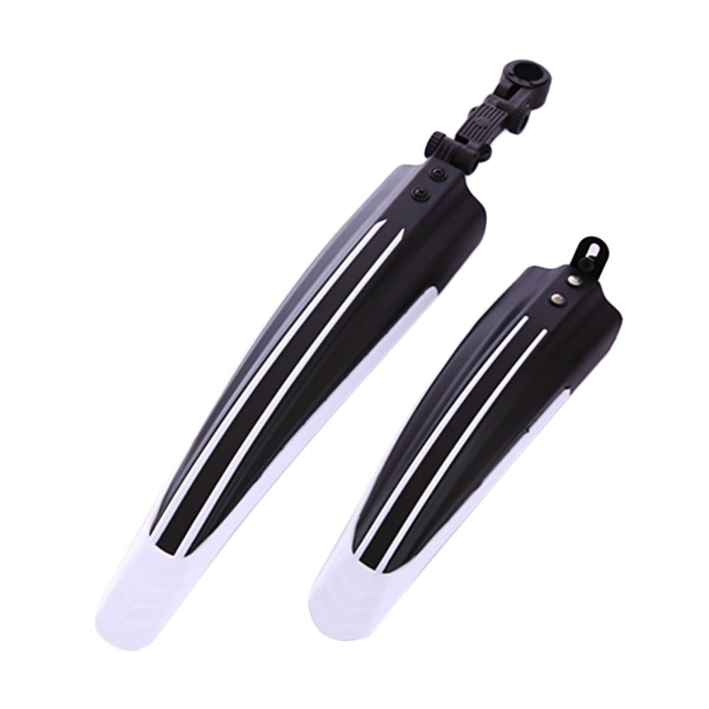 2Pcs Bicycle Cycling Front Rear Mudguard Set-Black + White