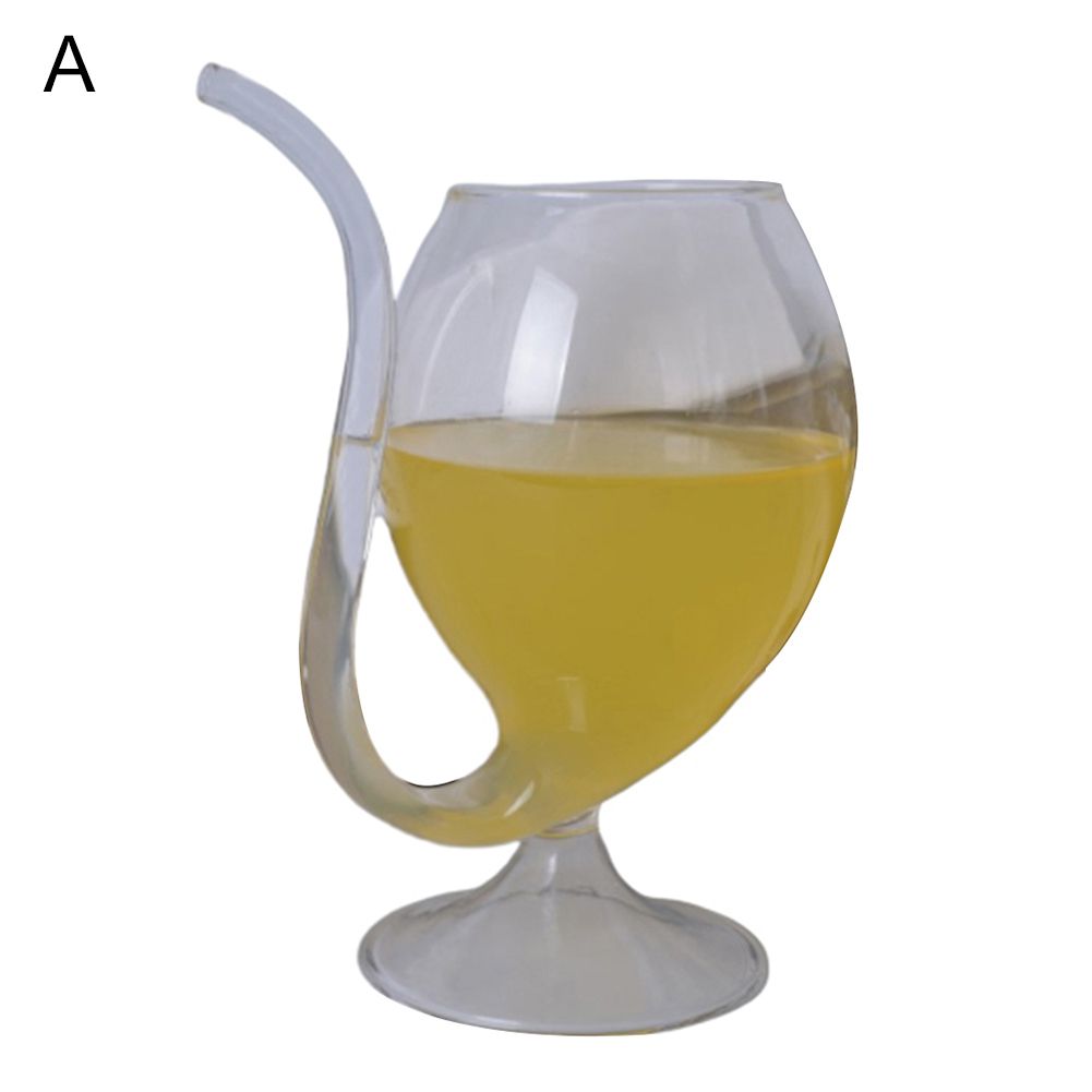 Wine Whiskey Glass Heat Resistant Sucking Juice Milk Drinking Tube Straw Cup