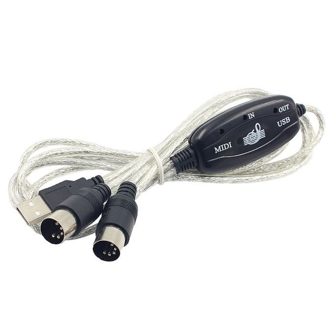 MIDI To USB Interface Cable Cord Converter PC To Music Keyboard