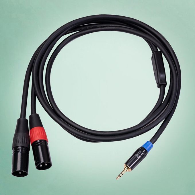 1pc 3.5mm To Dual XLR Stereo Microphone Cable OFC Shield For Mixer