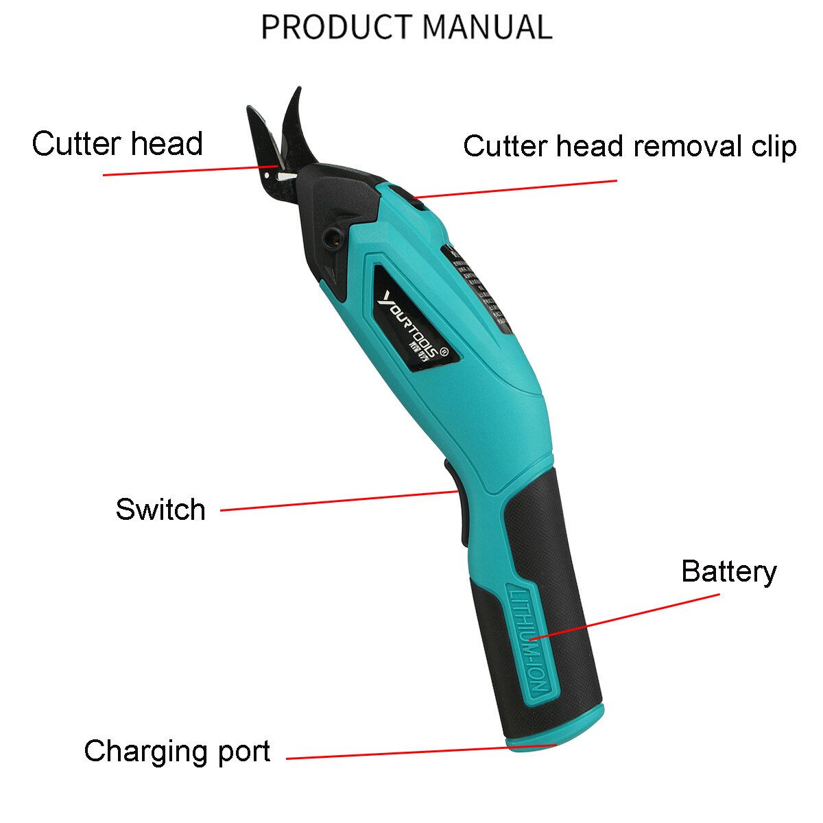 12 W Cordless Electric Pruning Shears Scissor Branch Garden Pruner Tool EU