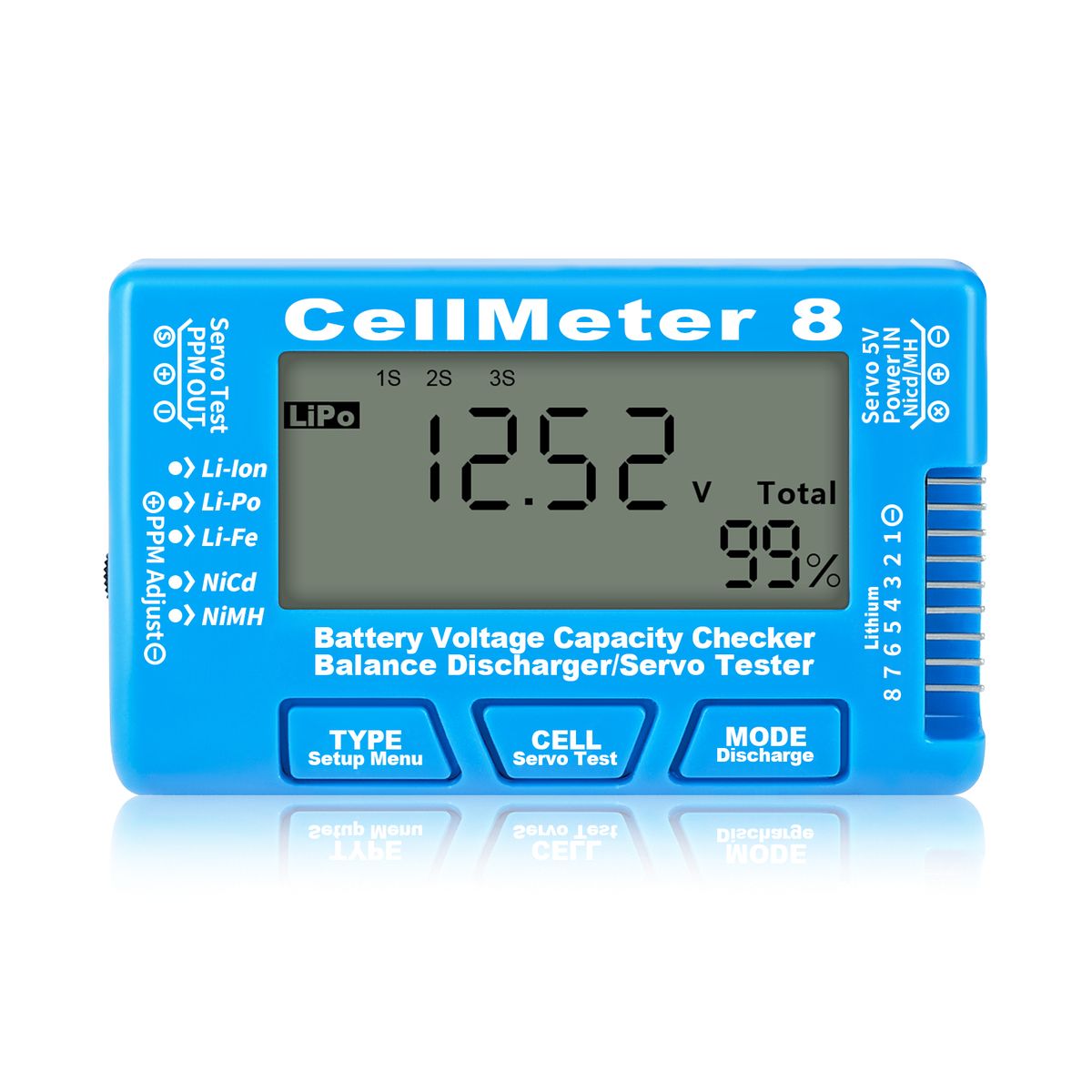 Digital Battery Checker 8 In 1 Li-ion Battery Tester Lipo