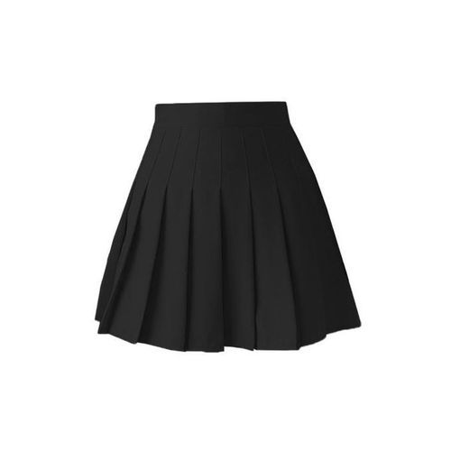 Women Pleated Skirt High Waist Mini Tennis Skater Skirt Black XXL
