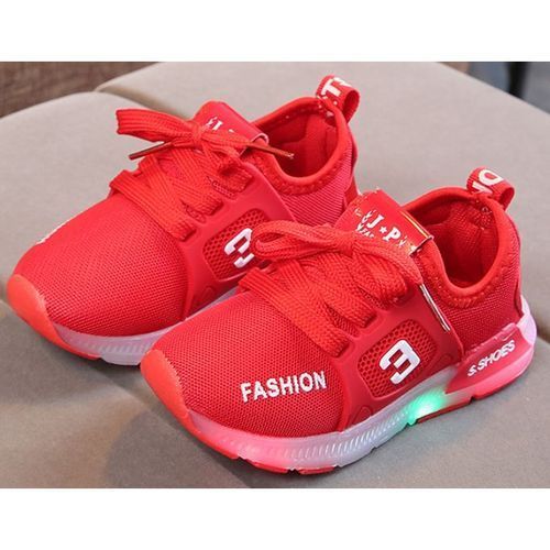 Children's LED Lights Shoes Luminous Sports Shoes-Red
