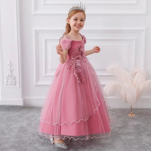 Girl’s Floor Length Ball Dress - Pink