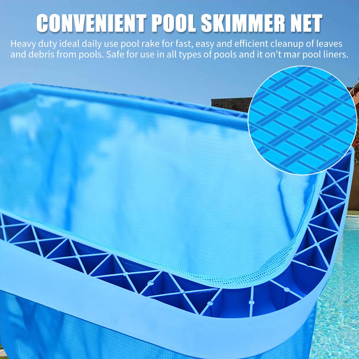 Pool Skimmer Net Removal Leaf Rake With Deep Bag Swimming