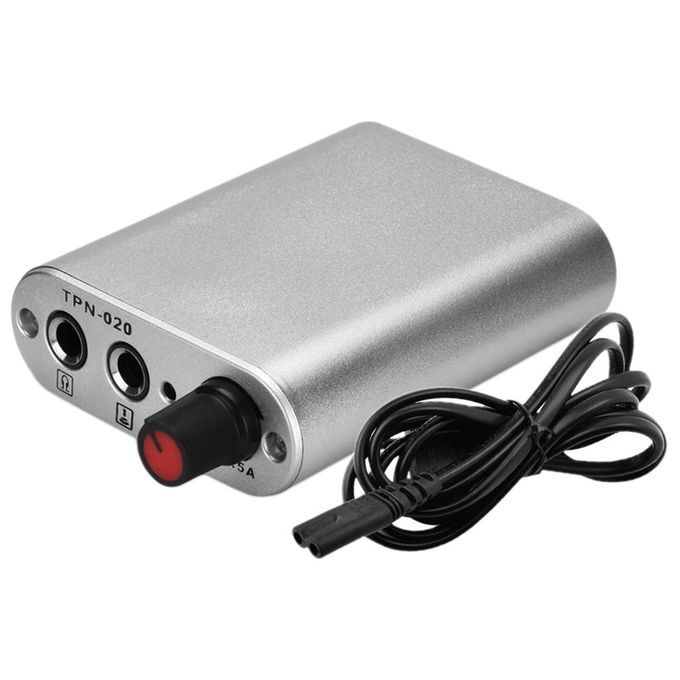 Portable Tattoo Machine Power Adapter With Power Cord Accessory Silver