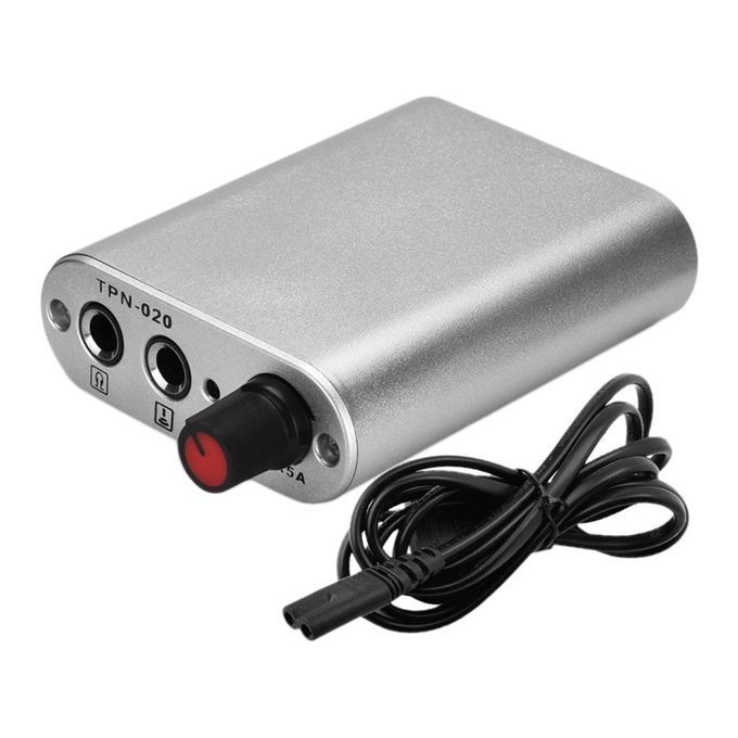 Portable Tattoo Machine Power Adapter With Power Cord Accessory Silver