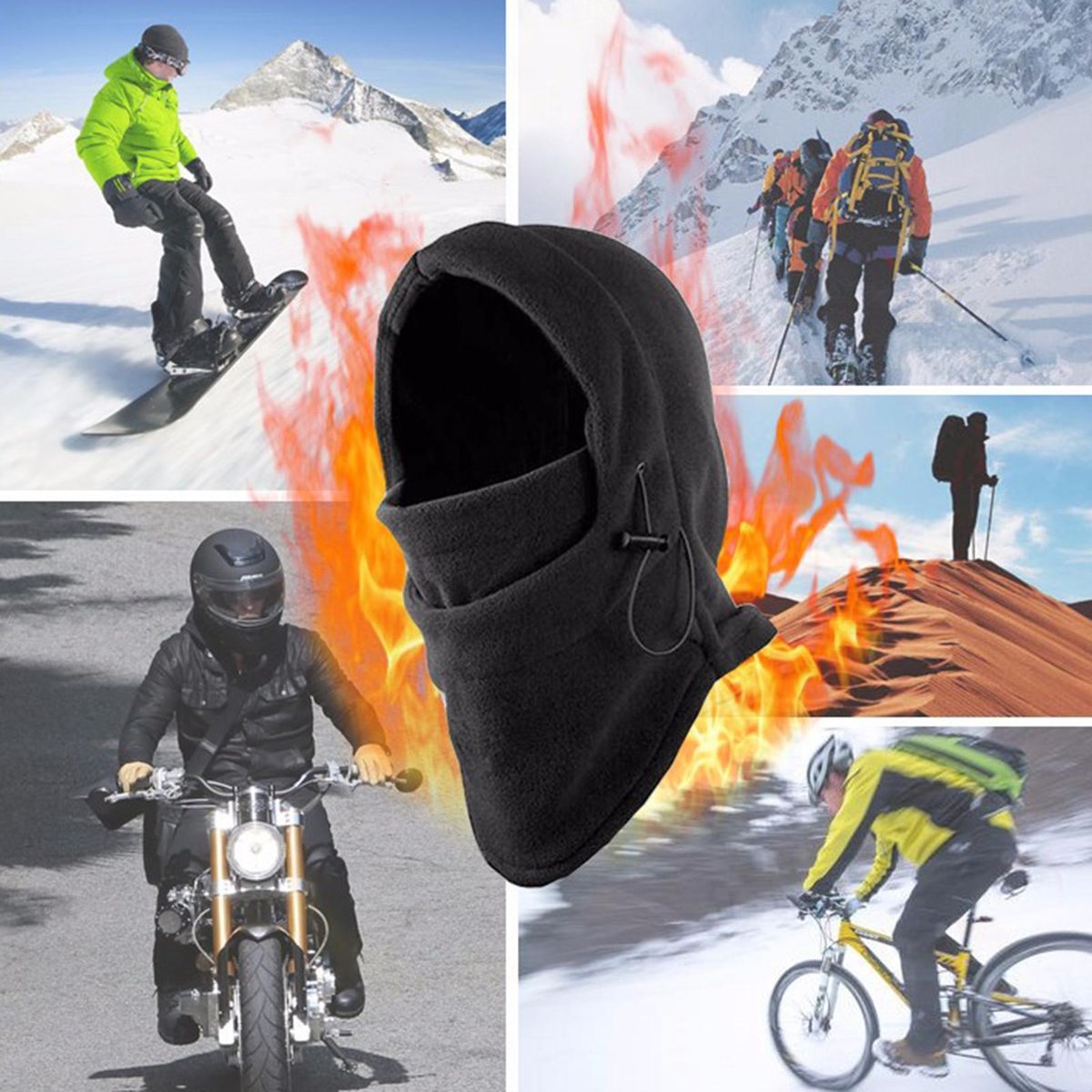 Cycling Headgear Motorcycle Cycling Face Neck Gaiter Black