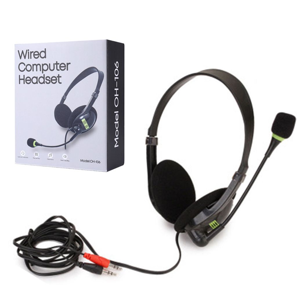 3.5mm PC Computer Headset With Mic Microphone Noise