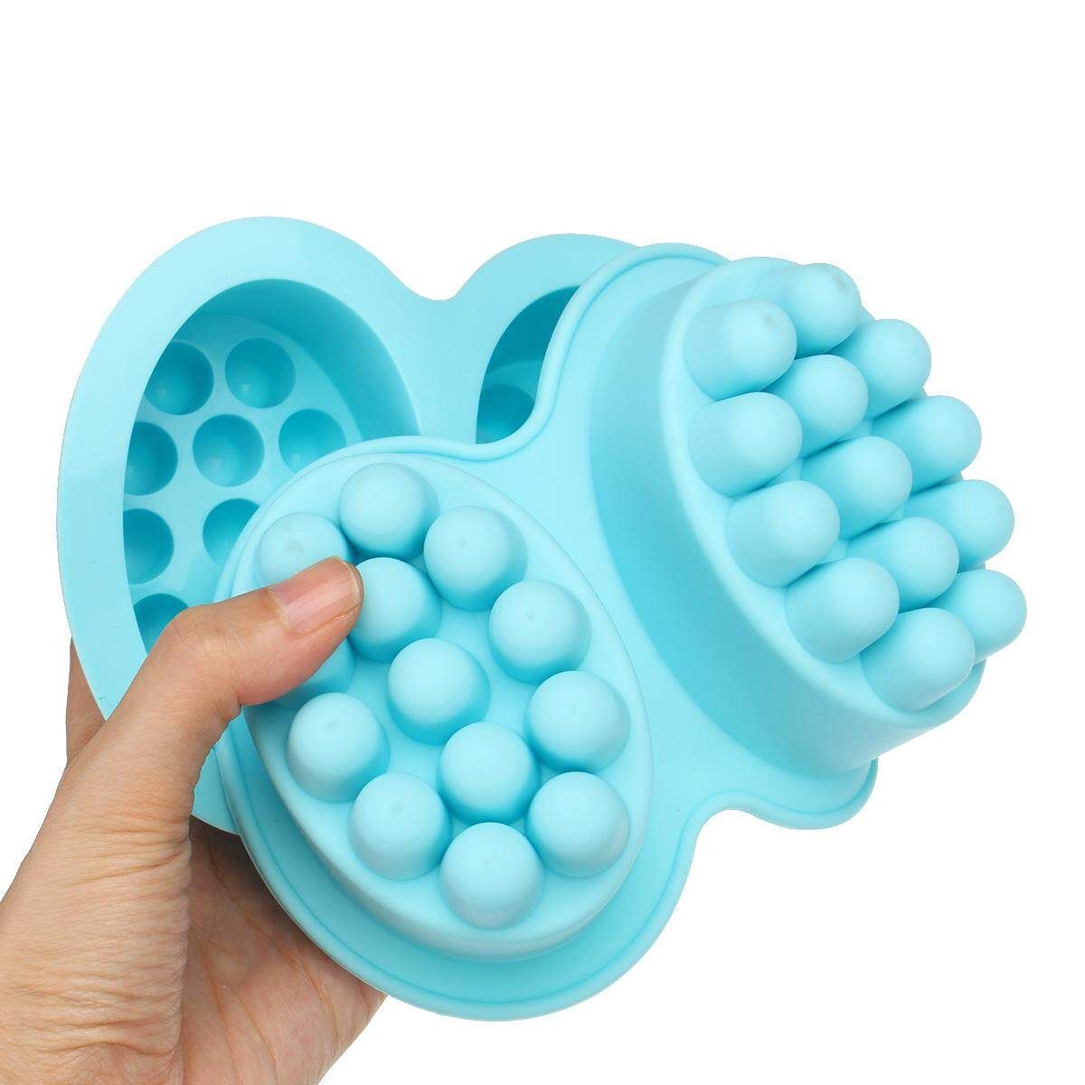 4 Cavity Massage Bar Silicone Mold 3D For Pudding Soap Jelly Mould Tray Durable