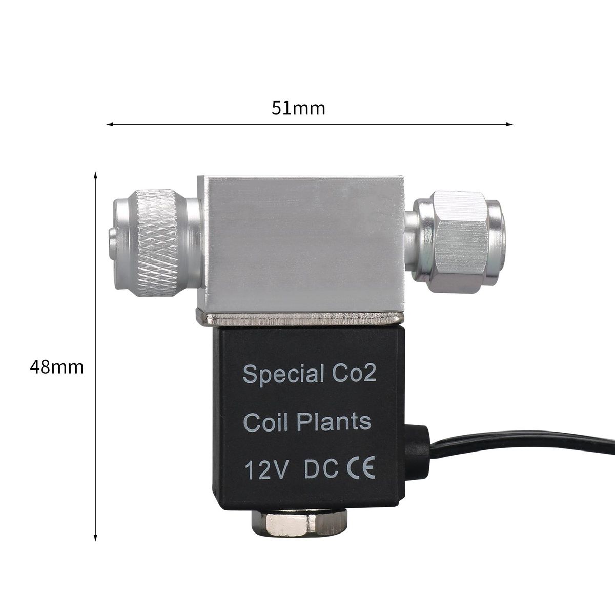 Solenoid Valve For Aquarium CO2 System Regulator DC 12V Output Connect 4*6mm Tube Or Bubble Counter Double Head Noiseless Low Temperature Version