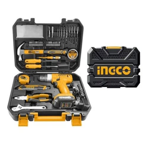 Ingco Tools Set Drill 12v + Accessories Set - 127pcs
