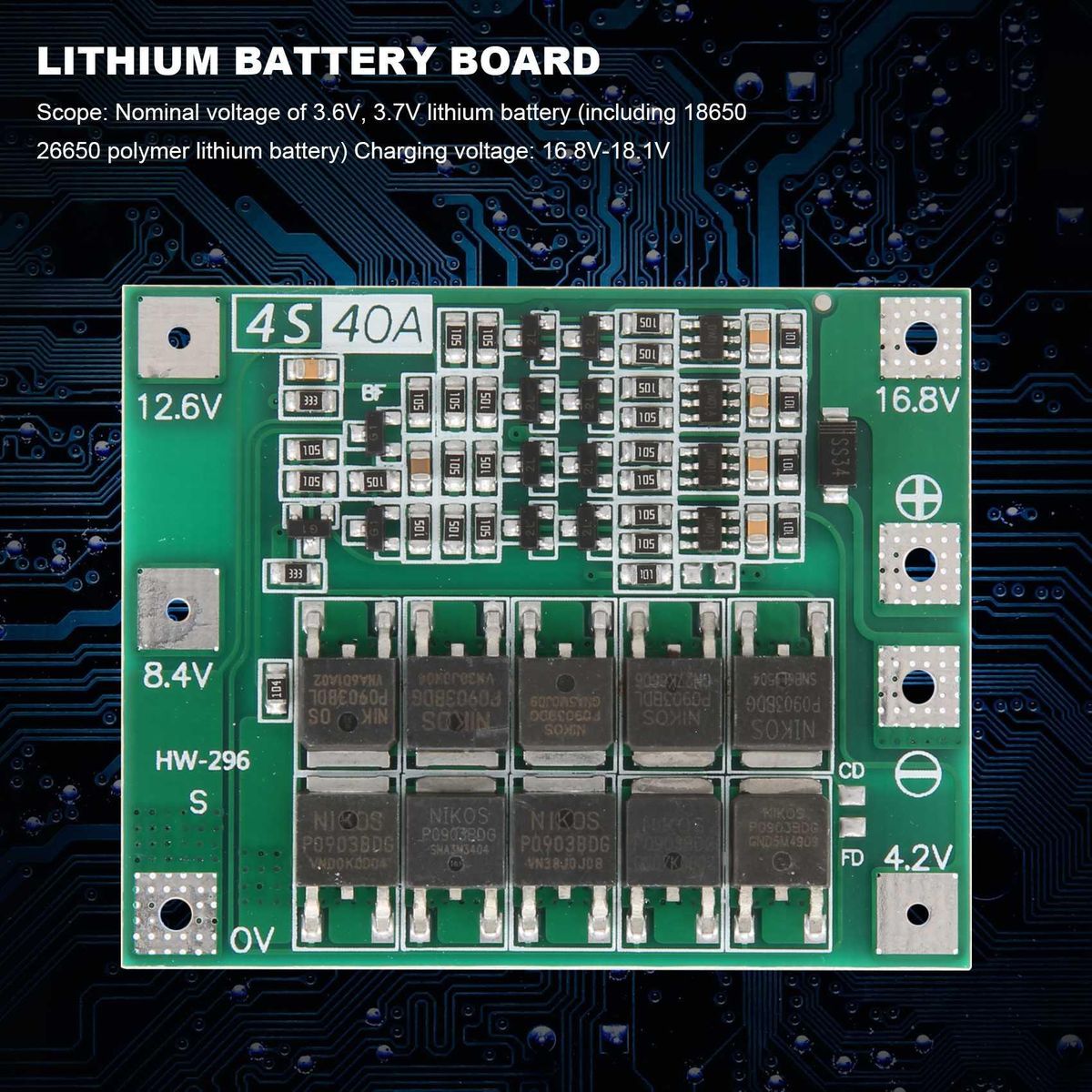 4S 40A - Lithium Battery 18650 Charger Pcb Bms Protection Bo