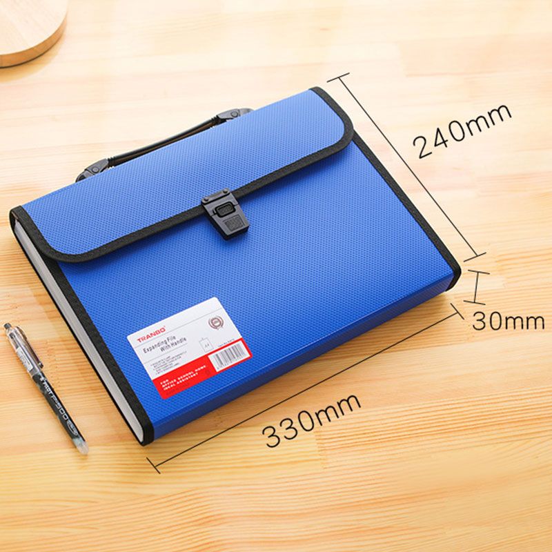 Portable 13 Pockets A4 Size Expanding Wallet File Folder Paper Document Storage Organ Bag Holder Office School Organizer Case Black