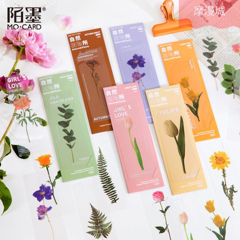 5pcs For People Who Like Reading Dried Flowers Bookmark Pet