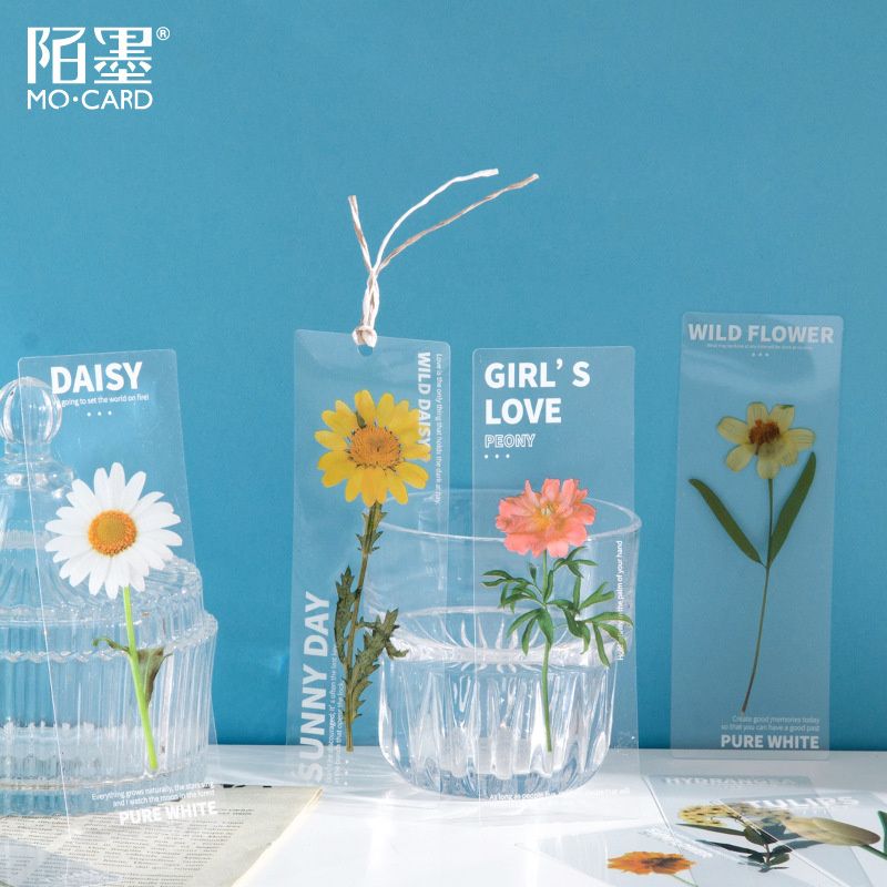 5pcs For People Who Like Reading Dried Flowers Bookmark Pet