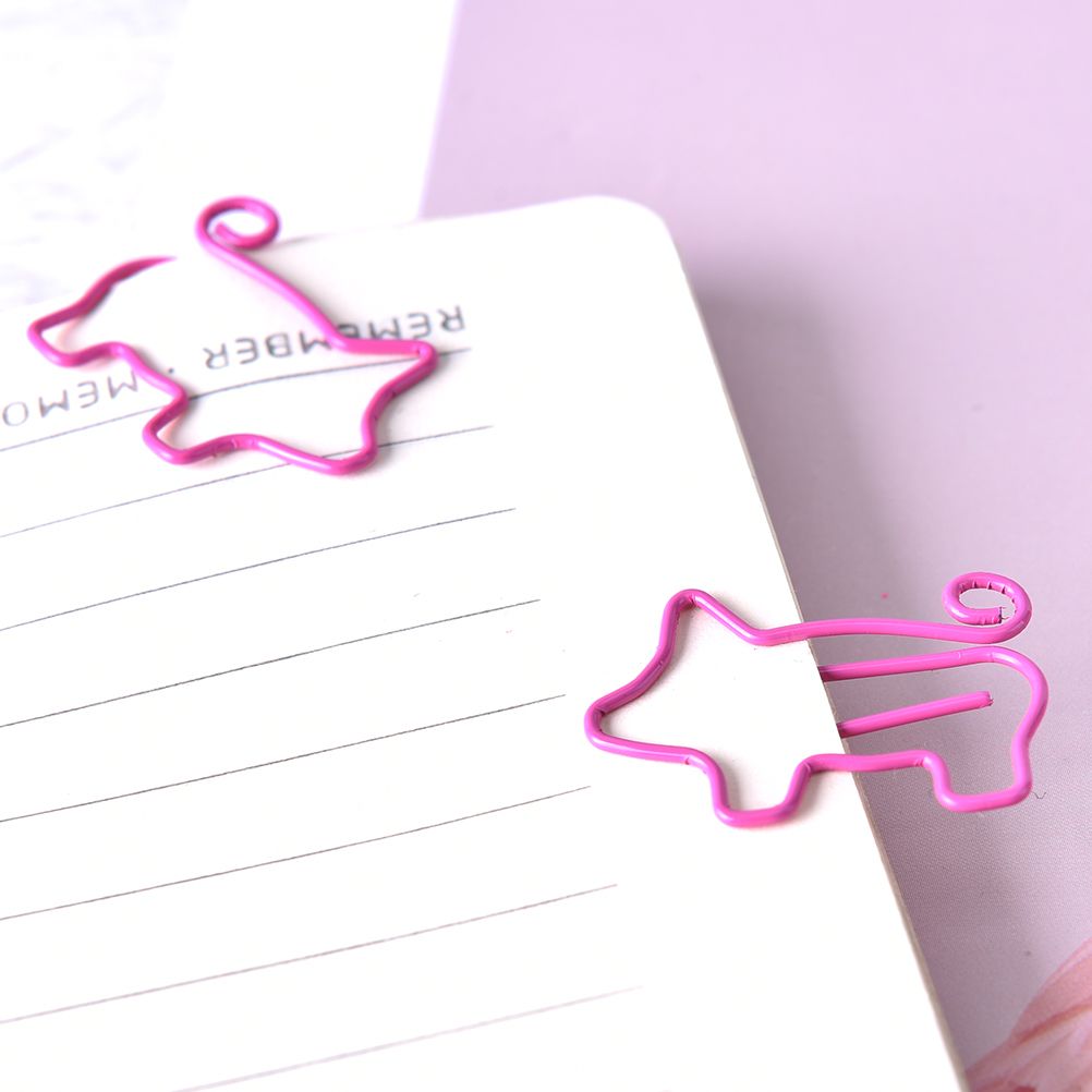 4pcs/lot Pink Flamingo Pig Bookmark Planner Paper Clip For
