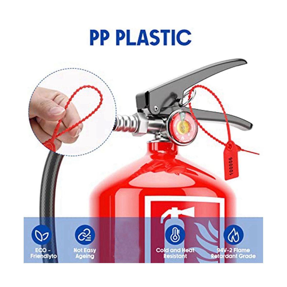 1000 Pcs Plastic Tamper Seals Fire Extinguisher Tags Security Tags