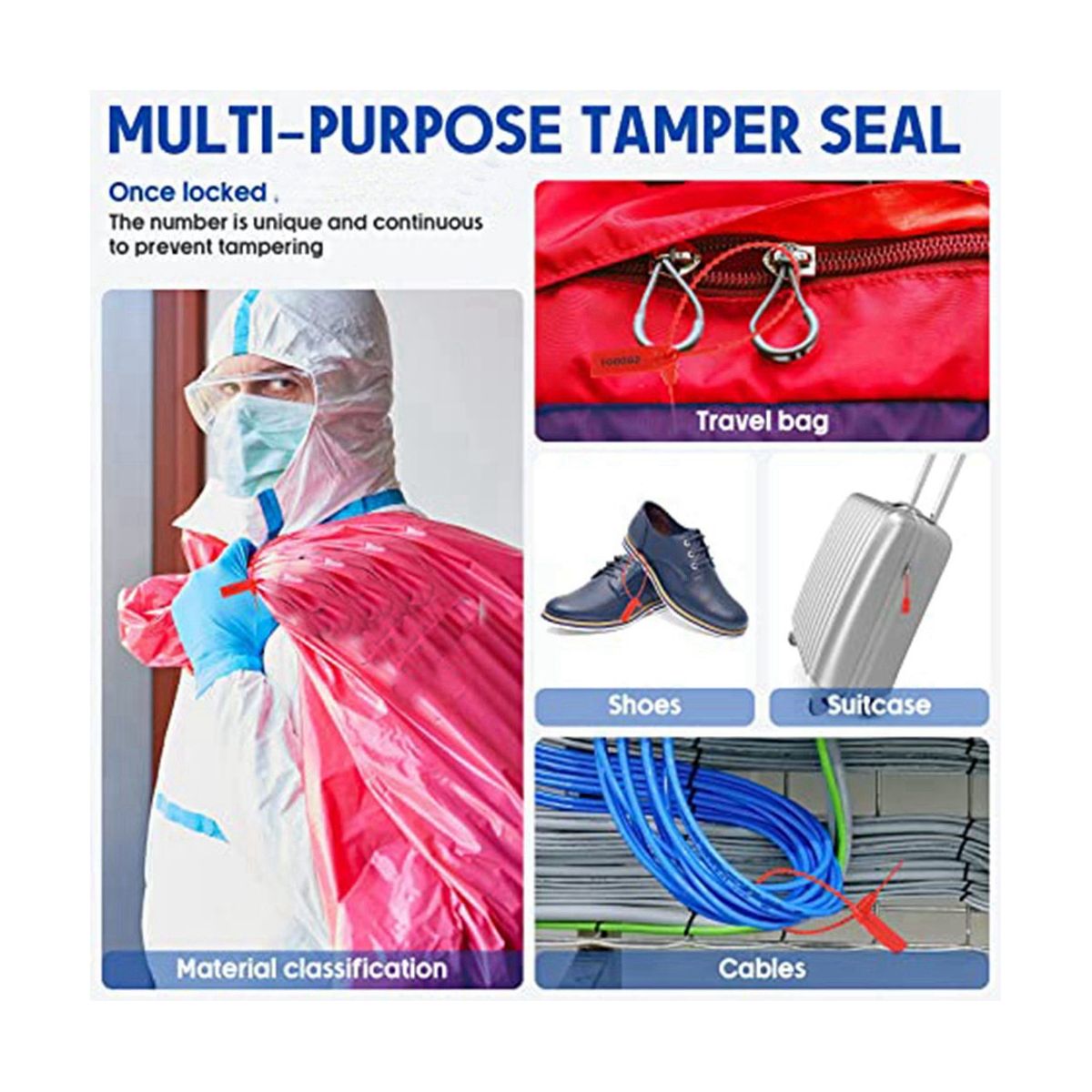 1000 Pcs Plastic Tamper Seals Fire Extinguisher Tags Security Tags