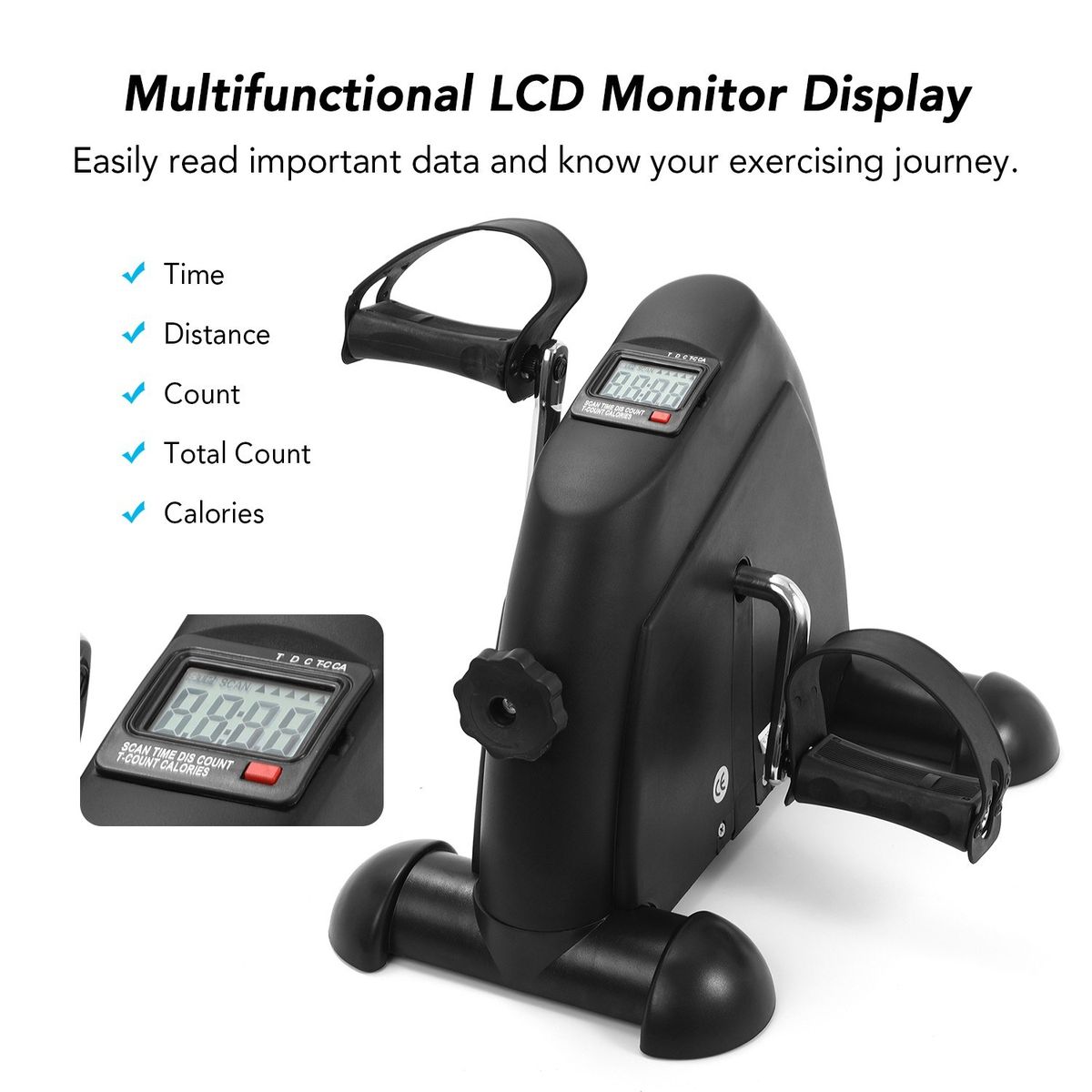 Mini Pedal Stepper Exercise Machine LCD Display Indoor