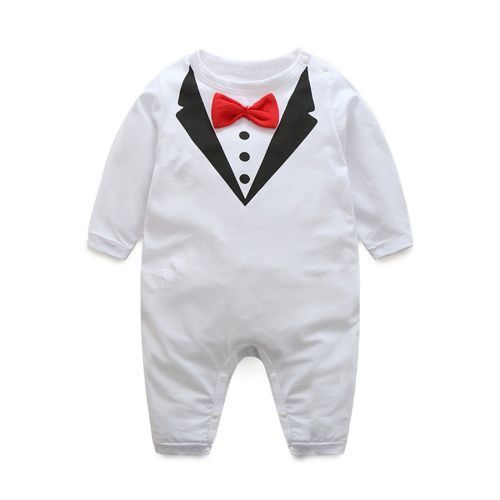 Baby Crawling Suit Baby One-piece Set Birthday Gift With Bow