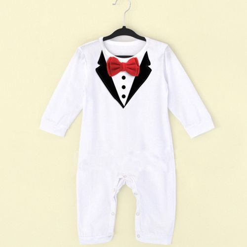 Baby Crawling Suit Baby One-piece Set Birthday Gift With Bow