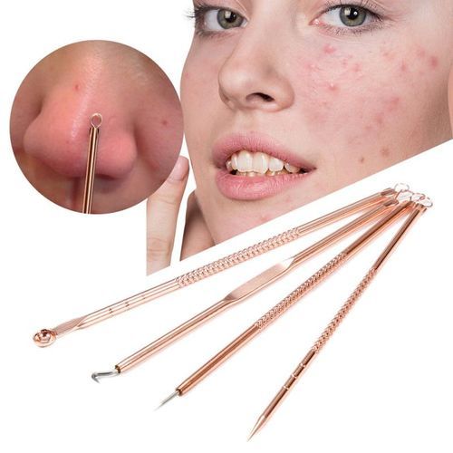 4pcs  Facial Acne Blackhead Remover Needles Kit Extractor