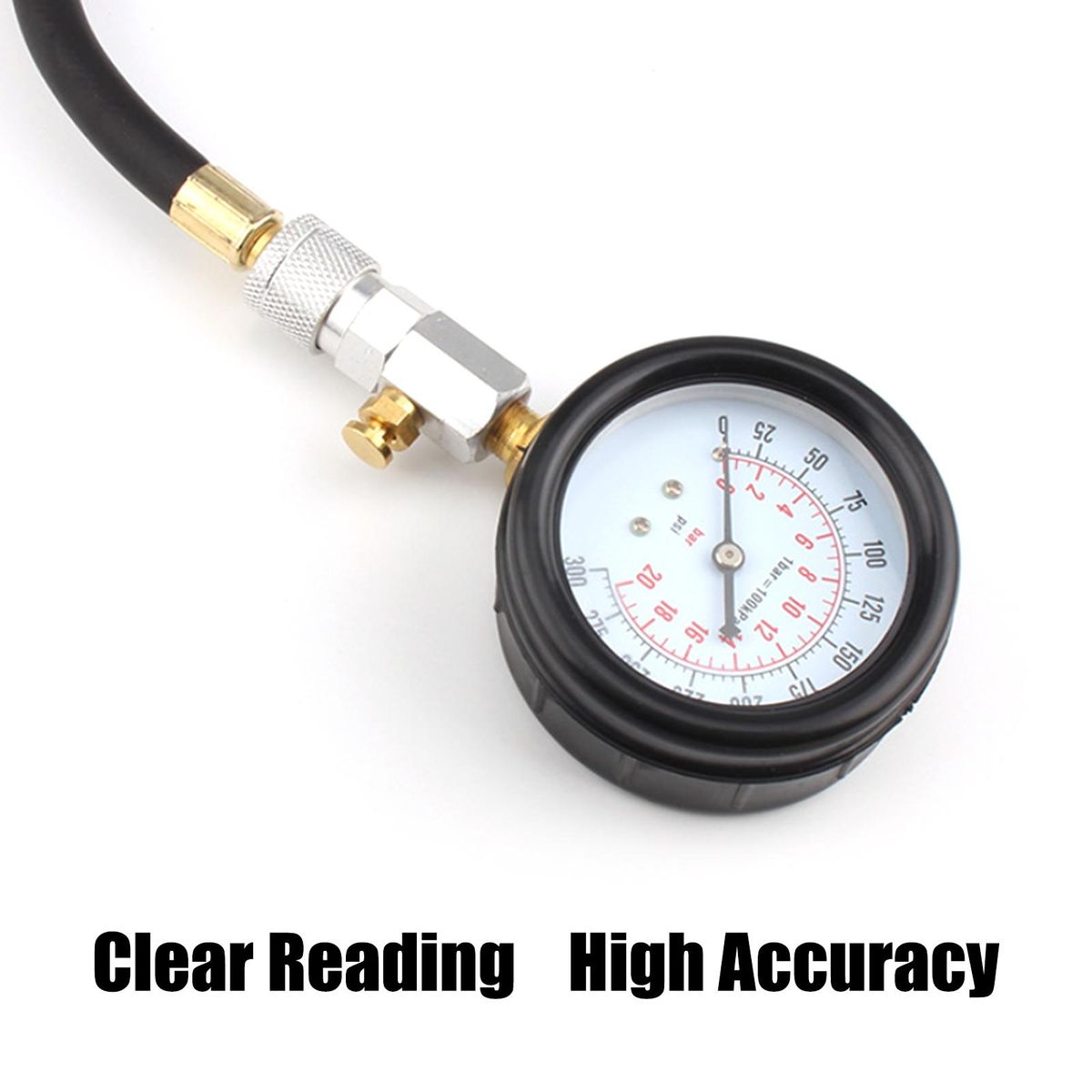 Petrol Engine Compression Tester Kit Gases Engine Cylinder Compressor Gauge Meter Testing Tool Set for Automotives Motorcycle Repairing