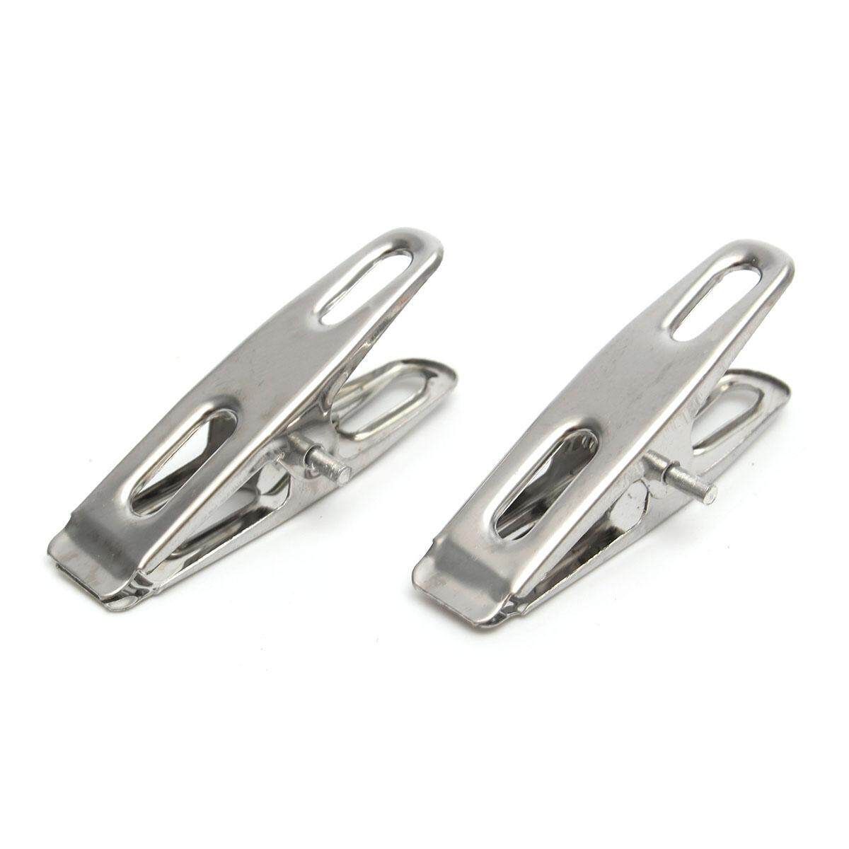 20Pcs Stainless Steel Clothes Pegs Clips For Coat Pants Laundry Drying Hanger Rack