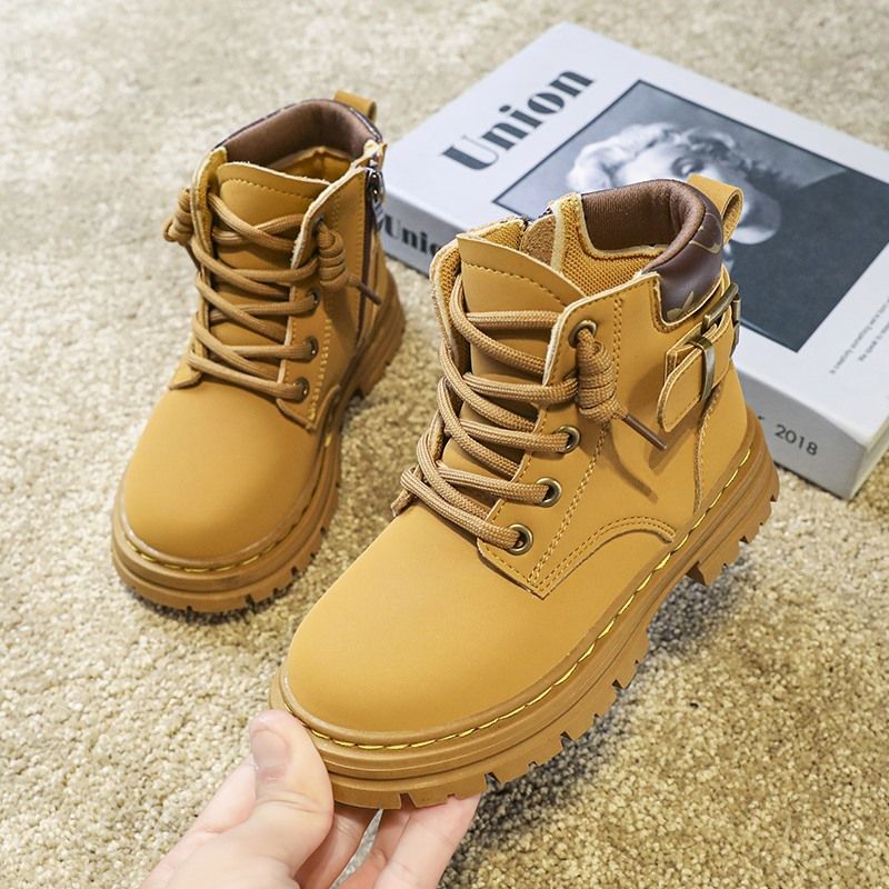 British Style Casual Trend Martin Shoes For Boys And Girls-Yellow