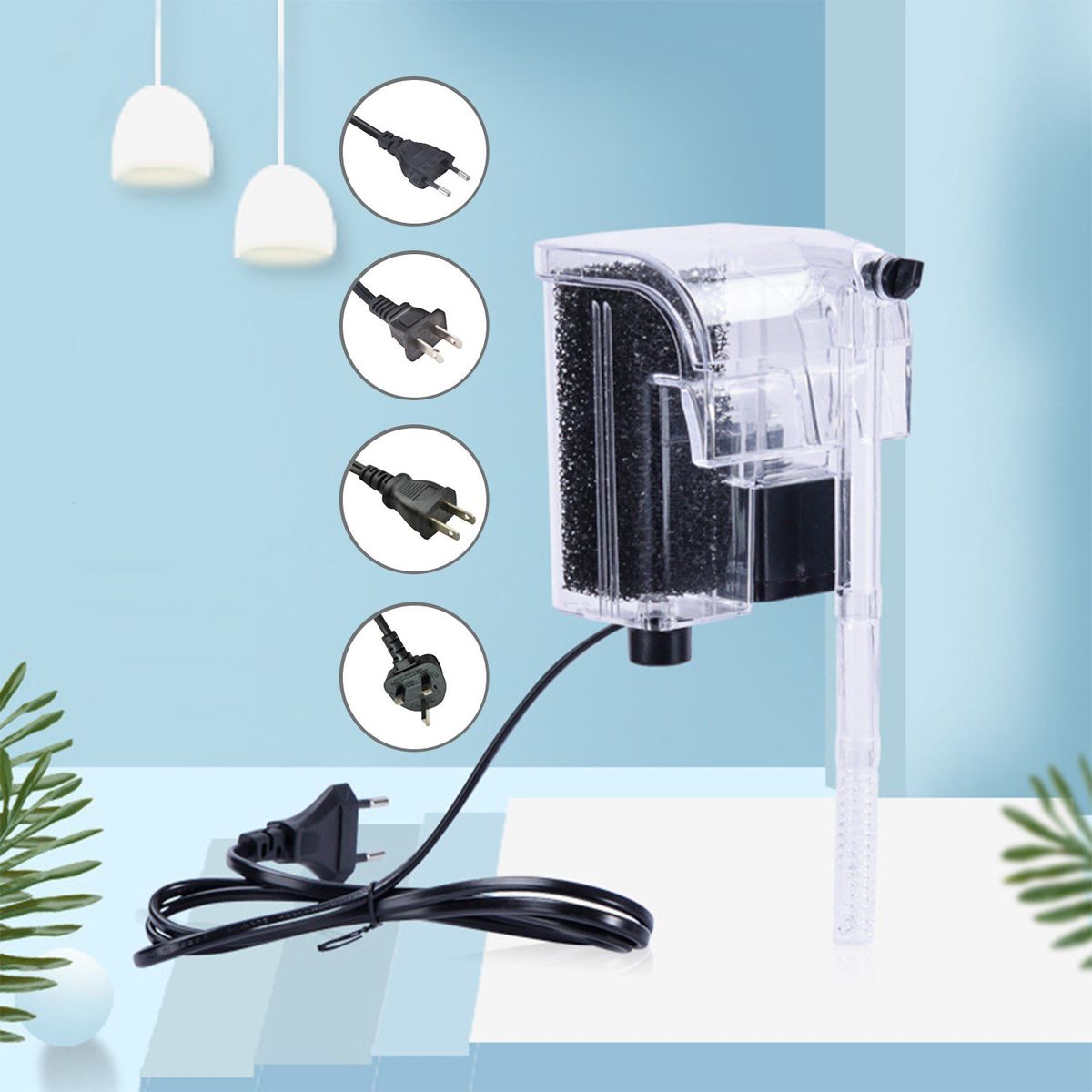 3W 300L/H Waterfall Oxygen Pump Hang On Filtration Internal