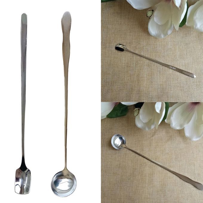 2x Stainless Steel Long Handle Candle  Mixing Stirring Spoons