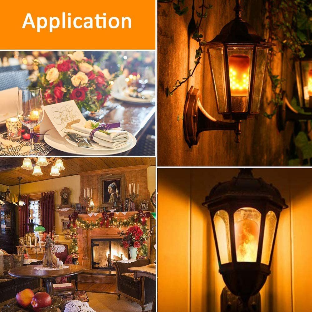 LED Flame Effect Light Bulb E27,Decorative Fire Lights