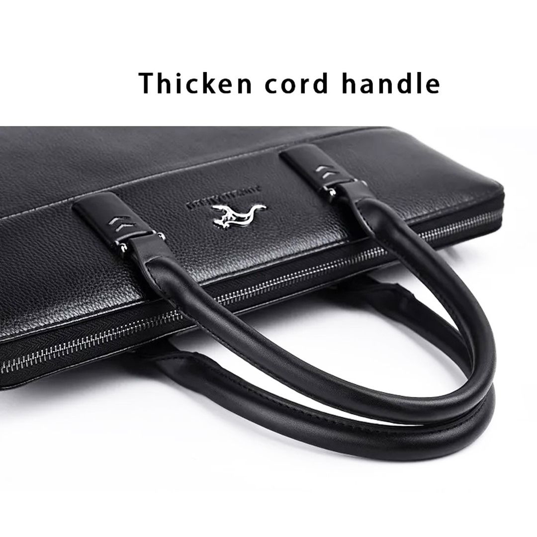 Men's Briefcases Office Leather Handbag Messenger Laptop Shoulder Side Crossbody Bag