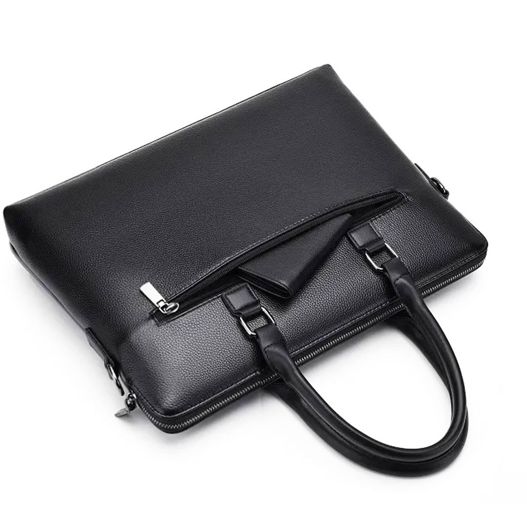 Men's Briefcases Office Leather Handbag Messenger Laptop Shoulder Side Crossbody Bag