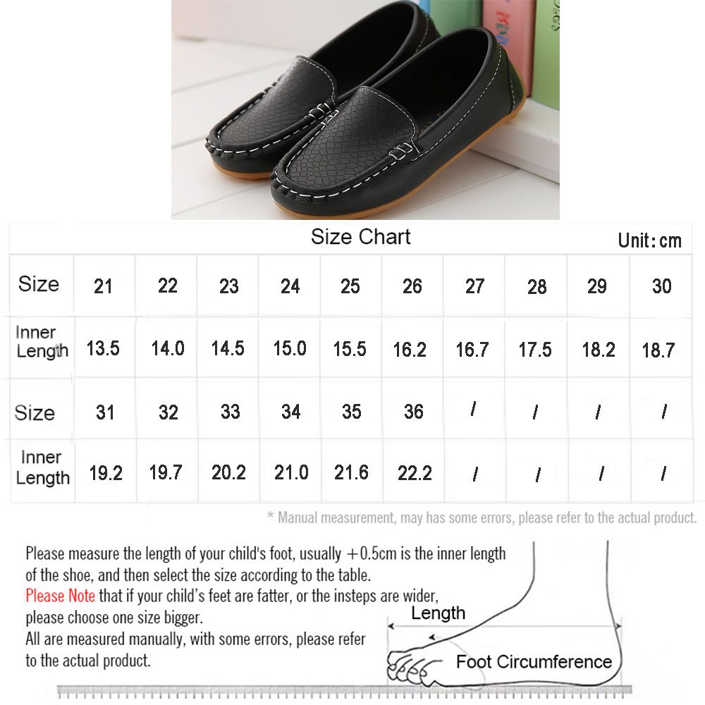 Children's Leather Square Toe Peas Shoes Girls Flat Casual Shoes Black