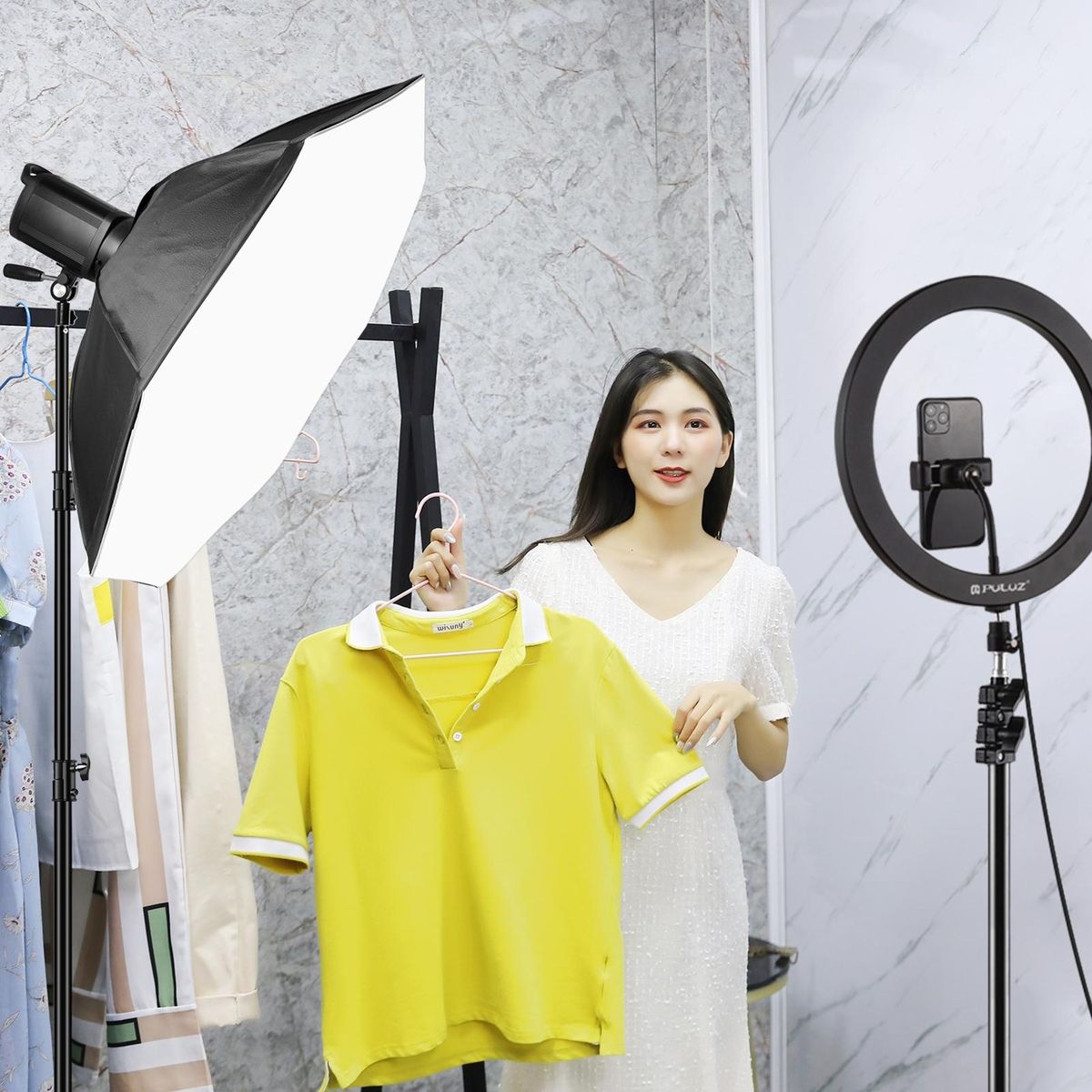 PULUZ 95cm/37.4in Quick Release Octagon Softbox with Bowen Mount And 8 Support Rods for Photography Studio Photography Portrait Live Stream