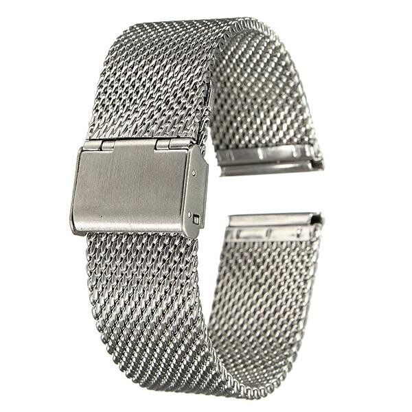 Stainless Steel Watch Strap Shark Mesh Chainmail Bracelet Unisex Silver 22mm Silver 22mm