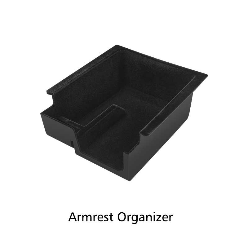 Compatible With Tesla Model Y Model 3 Center Console Organizer Tray Flocked Armrest Drawer Storage Box Car Accessories B