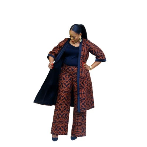 Brown Kimono And Trouser