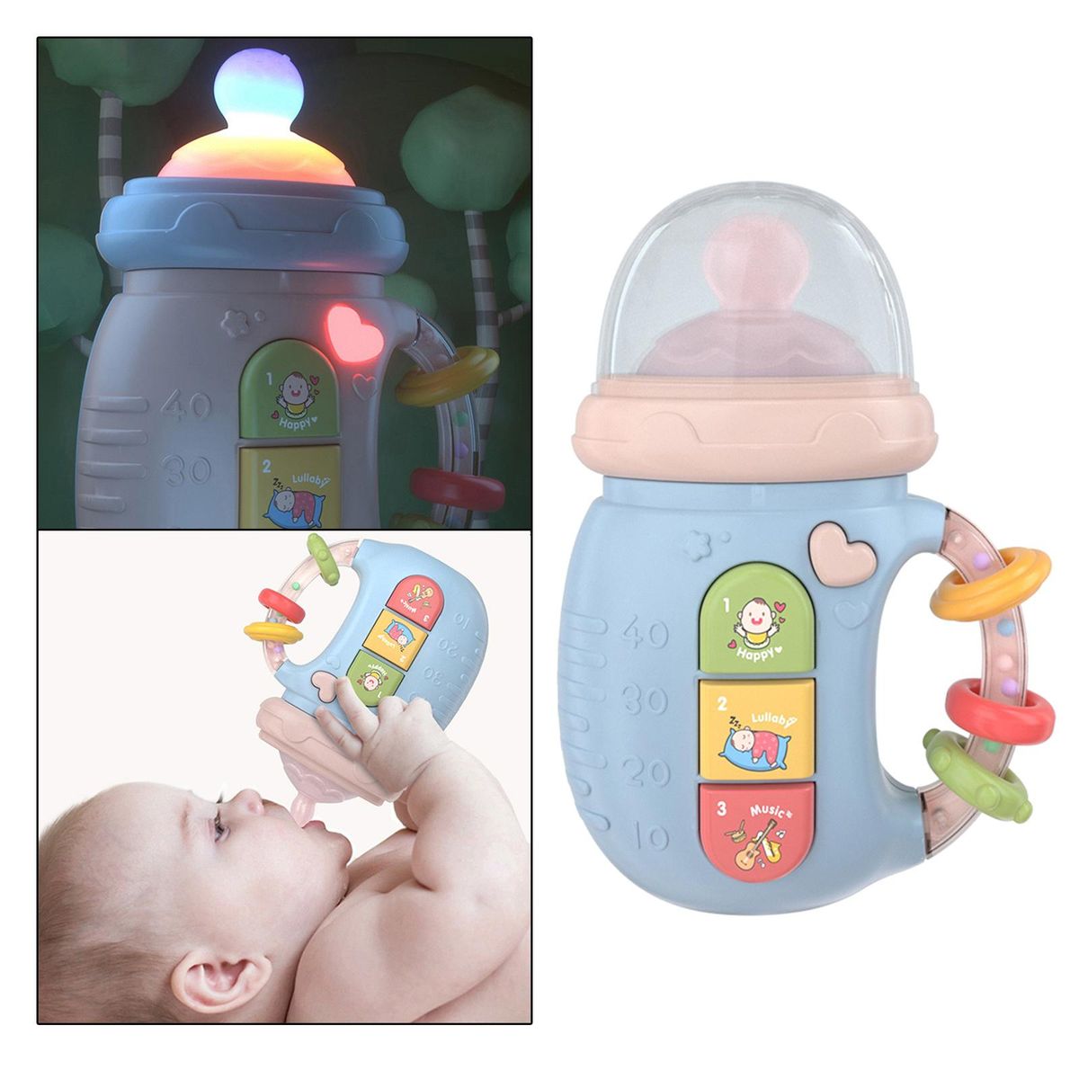 Cute Baby Rattle Toys Teether Sensory Hand Grip Toys 3