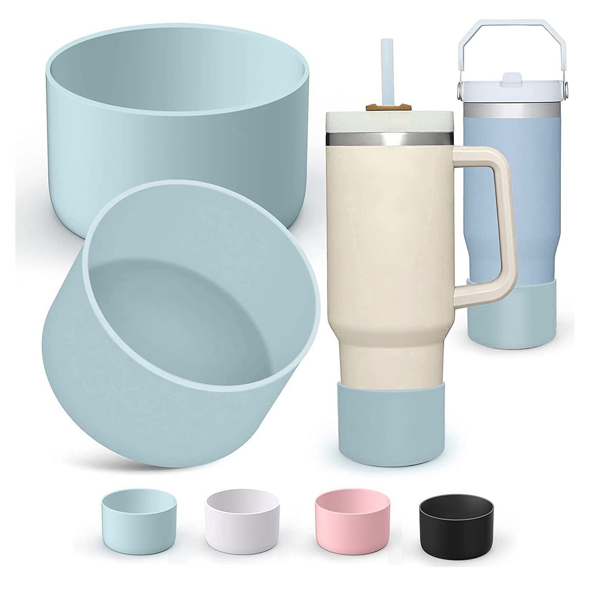 4PCS Cup Silicone Bottom Protective Sleeve Boot for Stanley Tumbler Quencher Adventure 40Oz & IceFlow 20Oz 30Oz