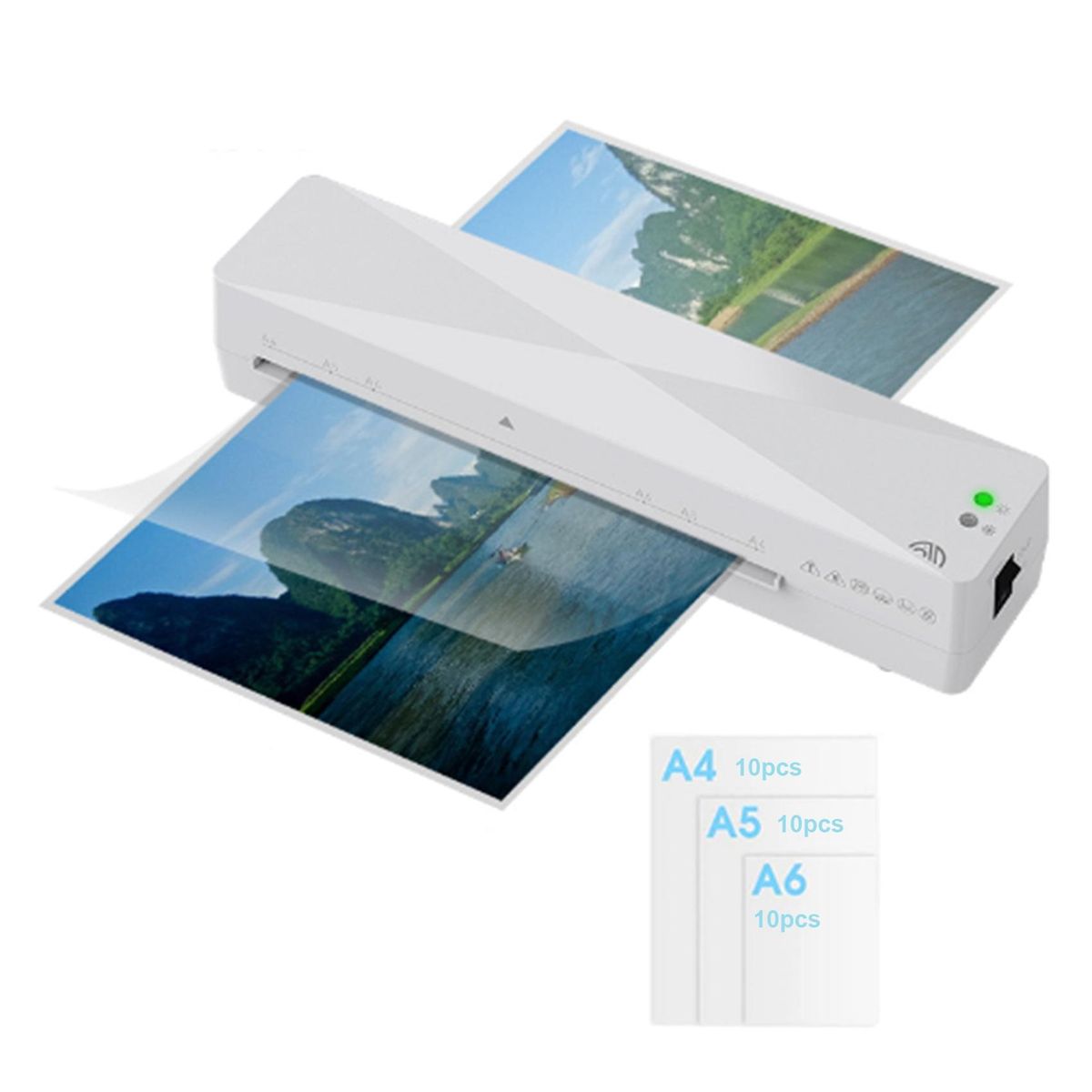 Small Portable A4 Hot Press Automatic Plastic Sealing Machine with 30PCS Laminating Film US Plug