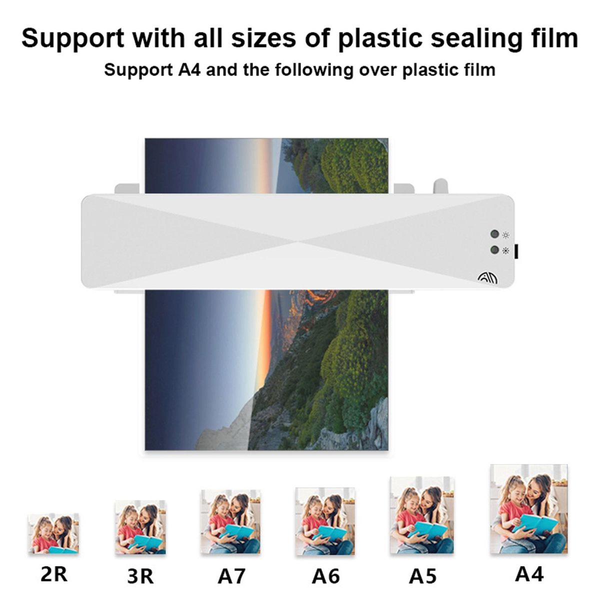 Small Portable A4 Hot Press Automatic Plastic Sealing Machine with 30PCS Laminating Film US Plug